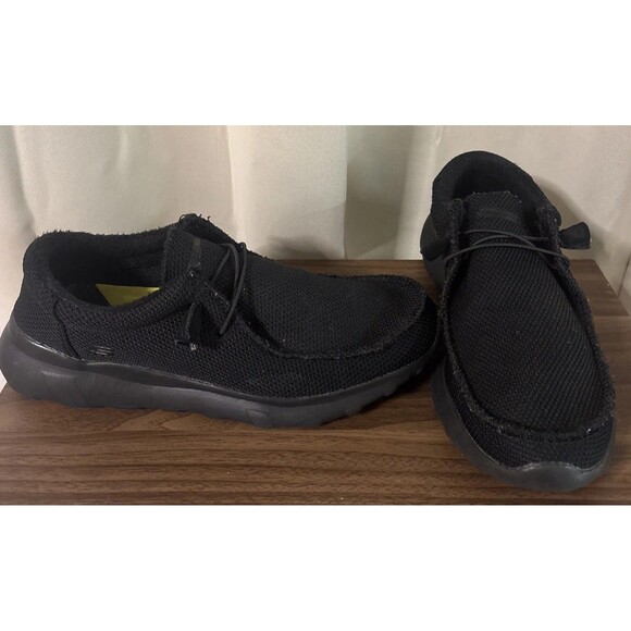 Men’s Sketchers Classic Fit Air Cooler Black Slip On Shoes Size 9 - Picture 1 of 8